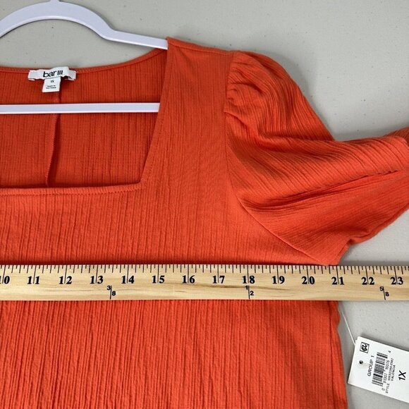 Bar III Square Neck Top Orange Valencia Size 1X NWT - Picture 8 of 9
